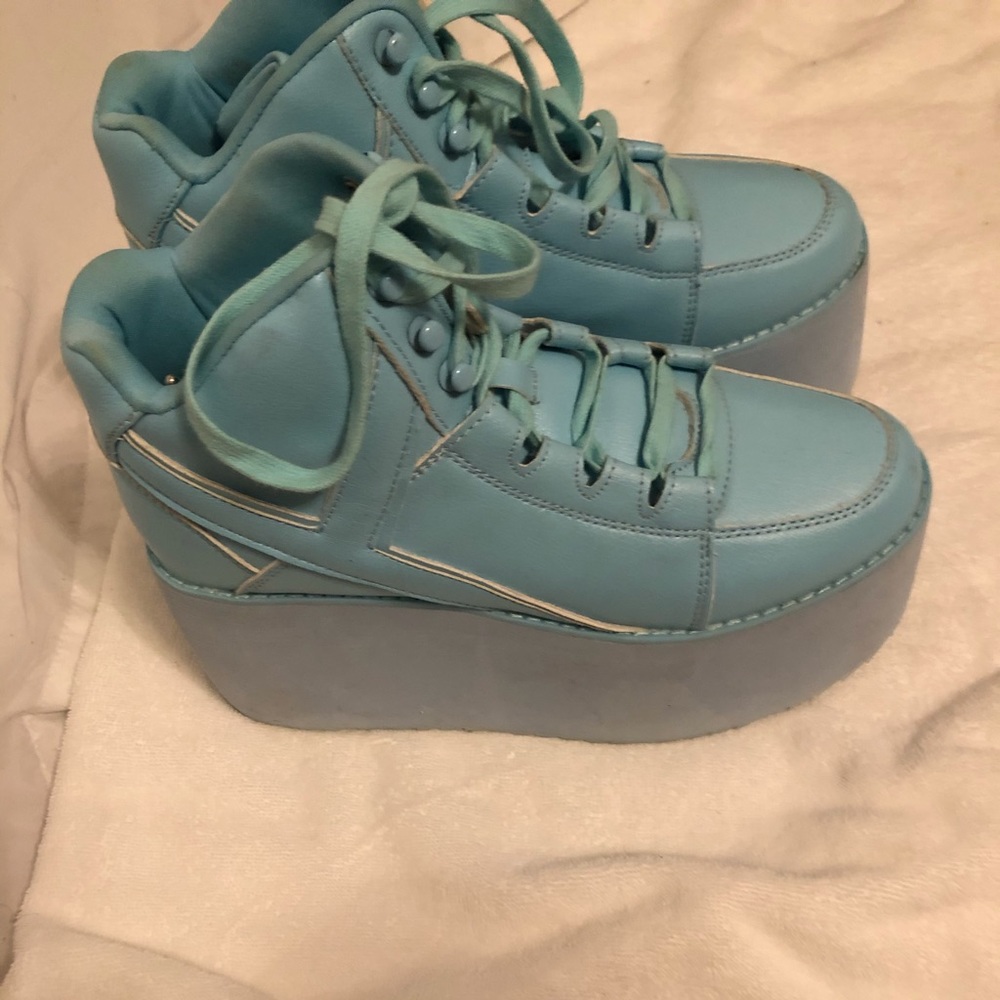 Blue High Platform Sneakers